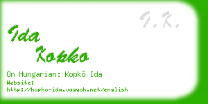 ida kopko business card
