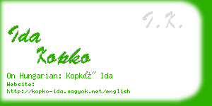 ida kopko business card
